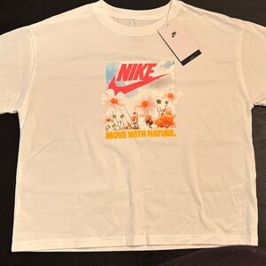Nike Kids White Floral Graphic Tee